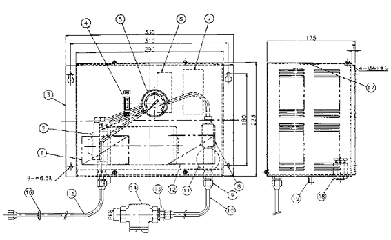 ポンプユニット外形寸法