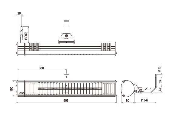 FINE SPOTヒーター(壁掛)IR PREMIUM 構造図